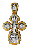 Господь Вседержитель. Архангелы Гавриил и Михаил. Три Святителя. Православный крест.