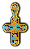Процветший крест. Православный крест. Эмаль.